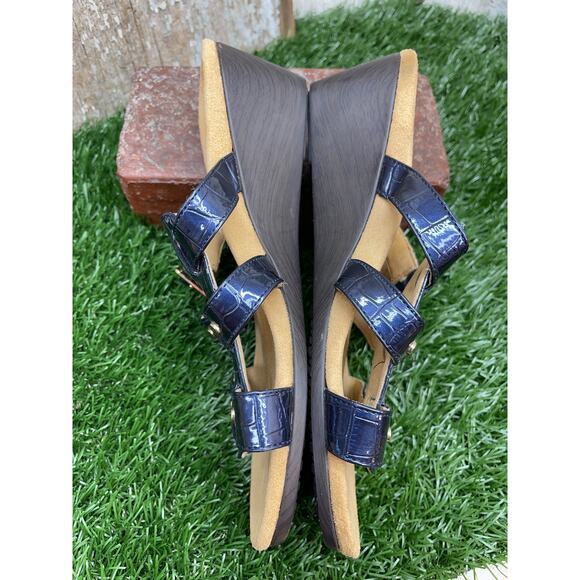Vionic Triple Strap Wedge Blue Sandals Women's 7 - Picture 5 of 8